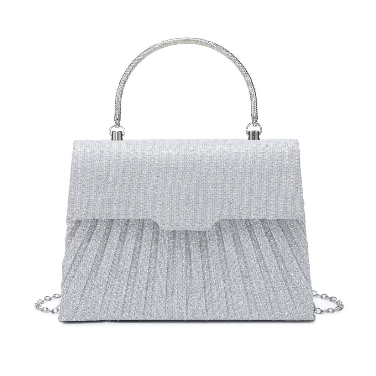 Elegant Top Handle Glitter Clutch Bag