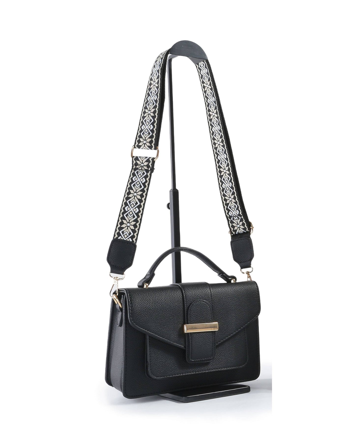 A7807-Crossbody/Grab bag with pocket on the front and buckle