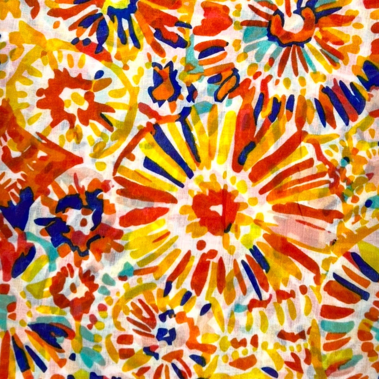 Sunshine printed scarf finished with fringes