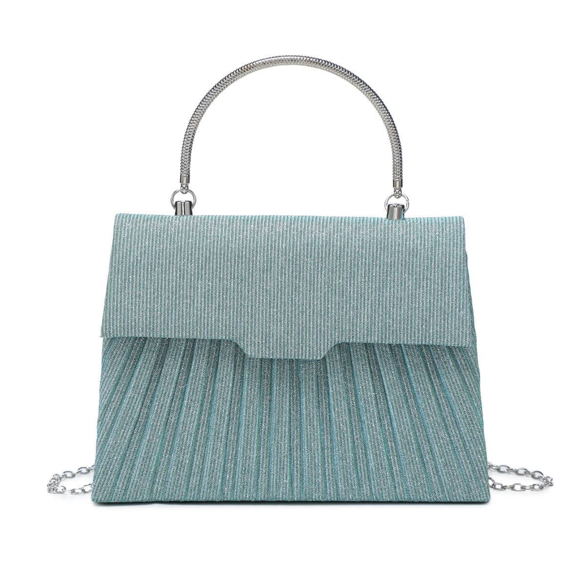 Elegant Top Handle Glitter Clutch Bag