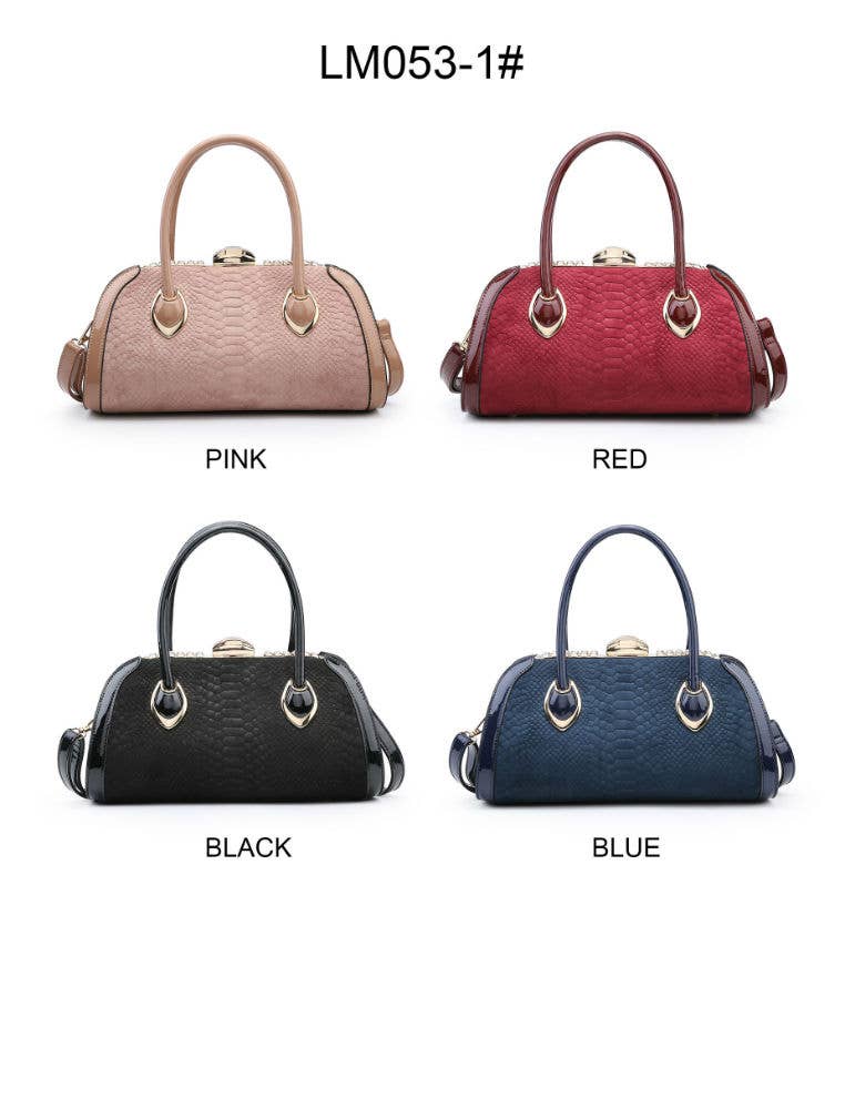 LM053-1 Hard case handbag with snake skin pattern