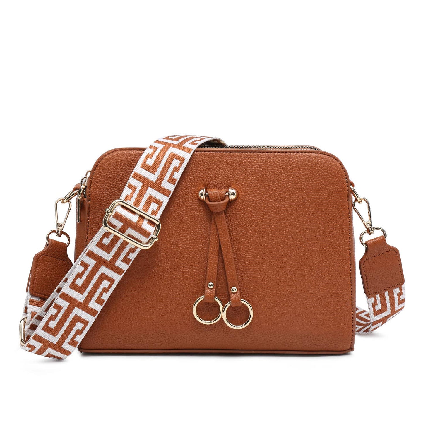 B23005 Cross Body Handbag with three zip top sections