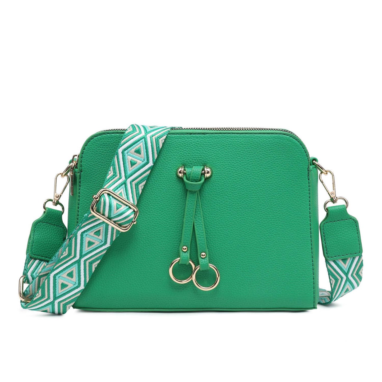 B23005 Cross Body Handbag with three zip top sections