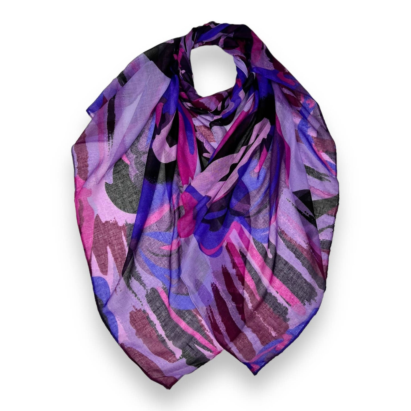 Abstract brush painting scarf