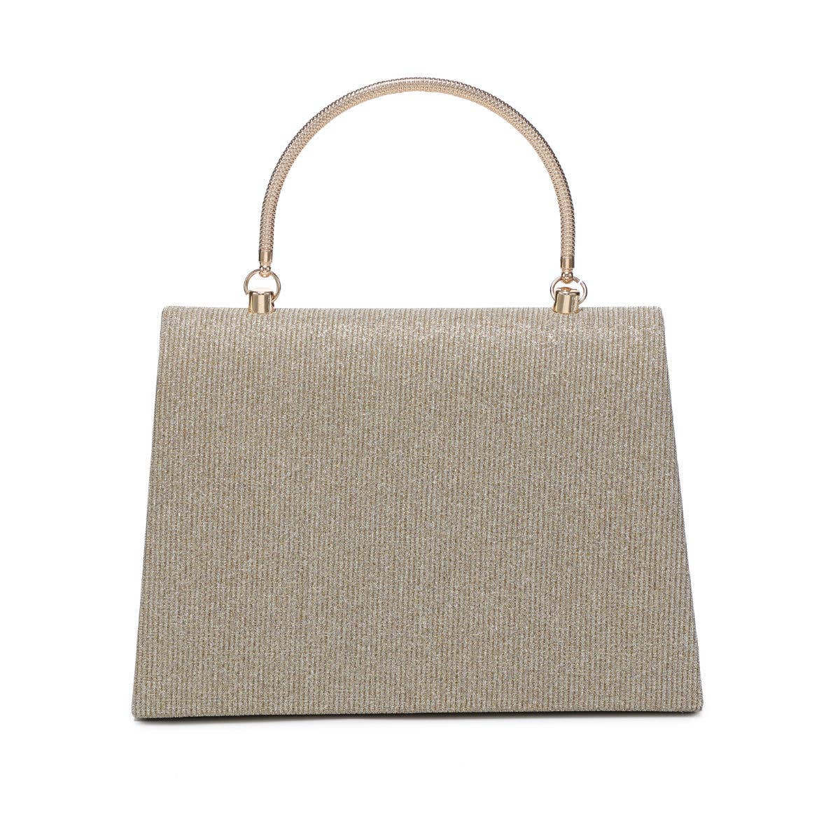 Elegant Top Handle Glitter Clutch Bag