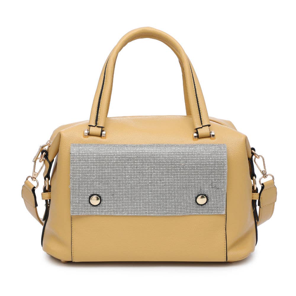 GLM9001 Handbag with diamantes front and top zip closure