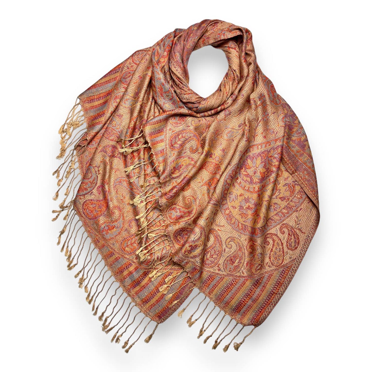 Pashmina jacquard paisley print with tassels