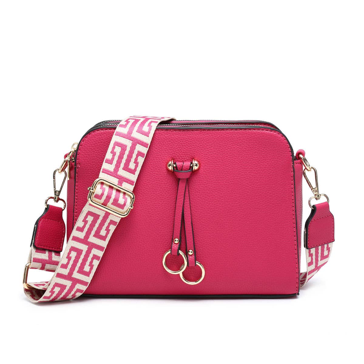 B23005 Cross Body Handbag with three zip top sections