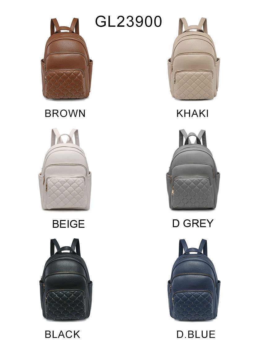 GL23900-Backpack with check quilted pattern