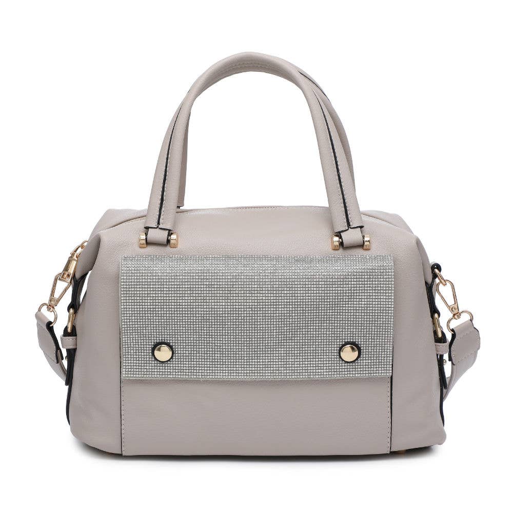 GLM9001 Handbag with diamantes front and top zip closure