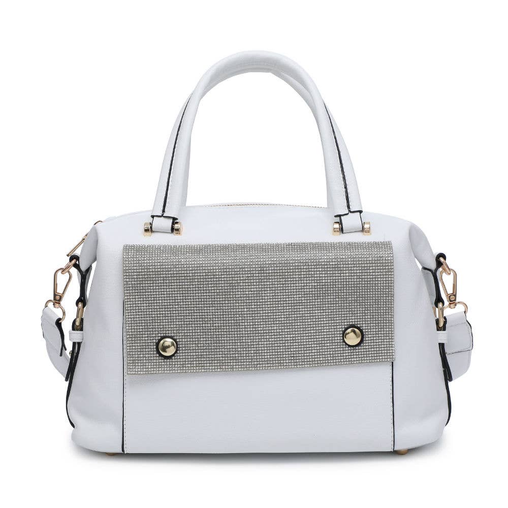 GLM9001 Handbag with diamantes front and top zip closure