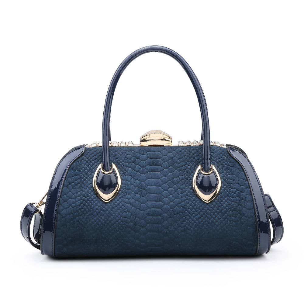 LM053-1 Hard case handbag with snake skin pattern