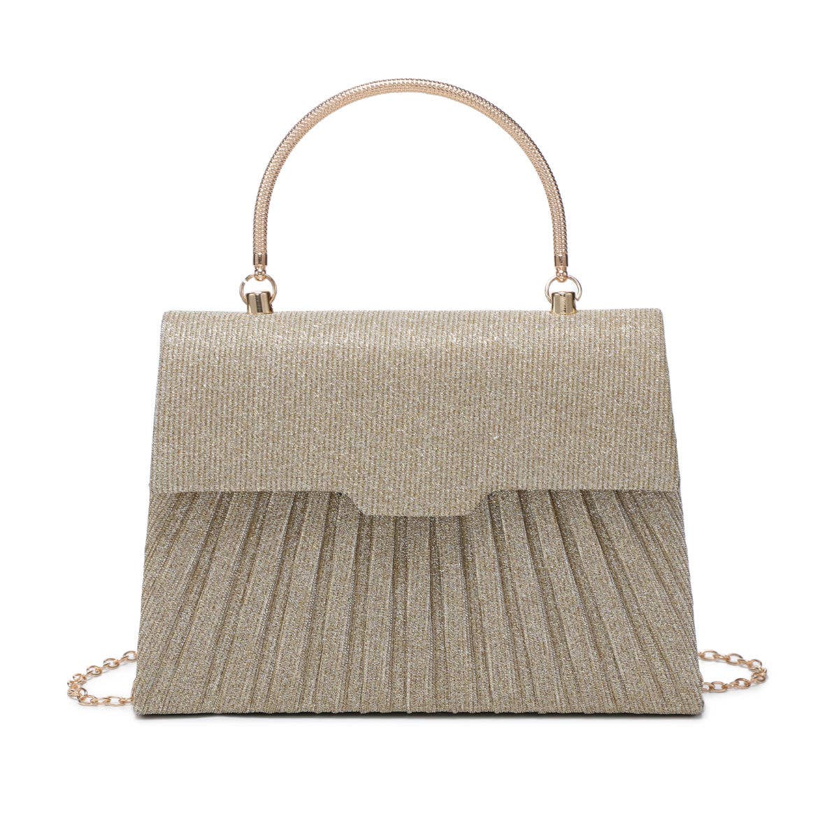 Elegant Top Handle Glitter Clutch Bag
