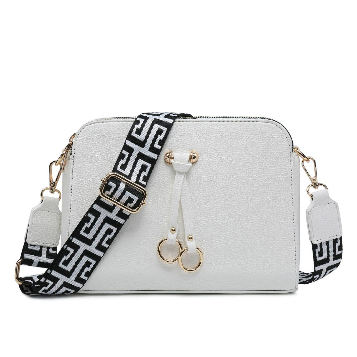 B23005 Cross Body Handbag with three zip top sections