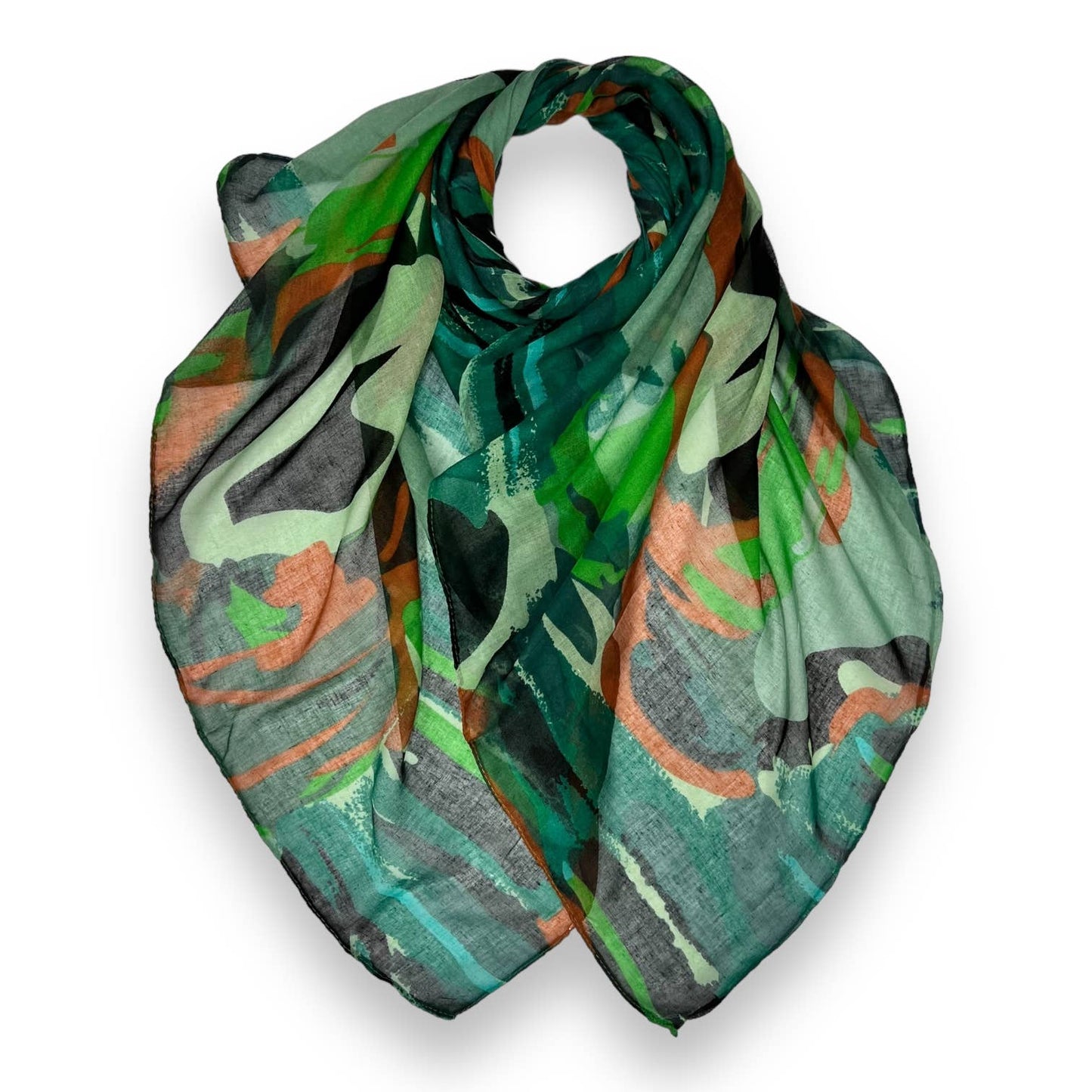 Abstract brush painting scarf