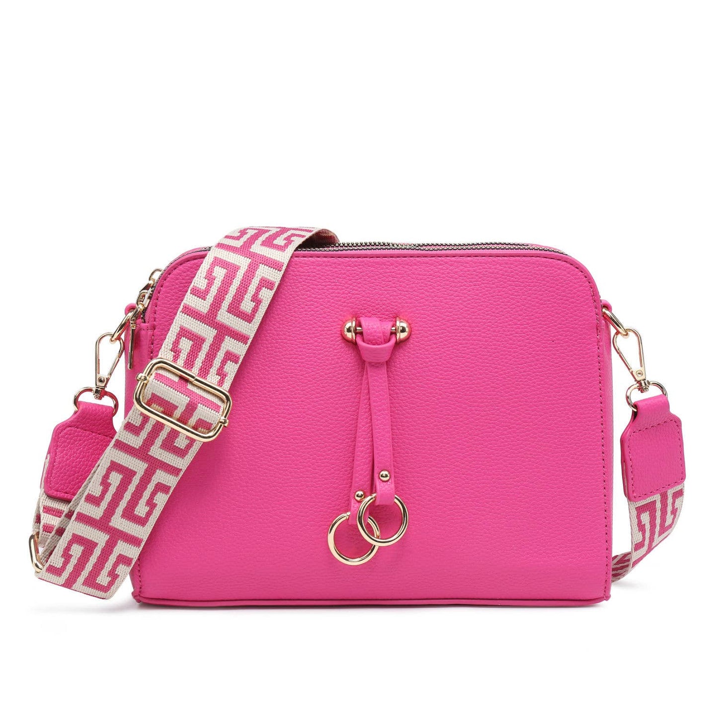 B23005 Cross Body Handbag with three zip top sections