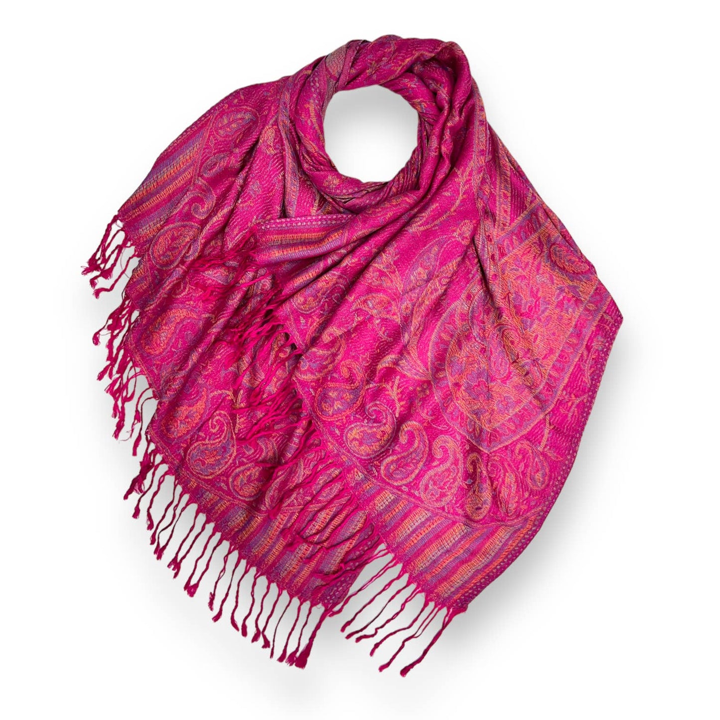 Pashmina jacquard paisley print with tassels
