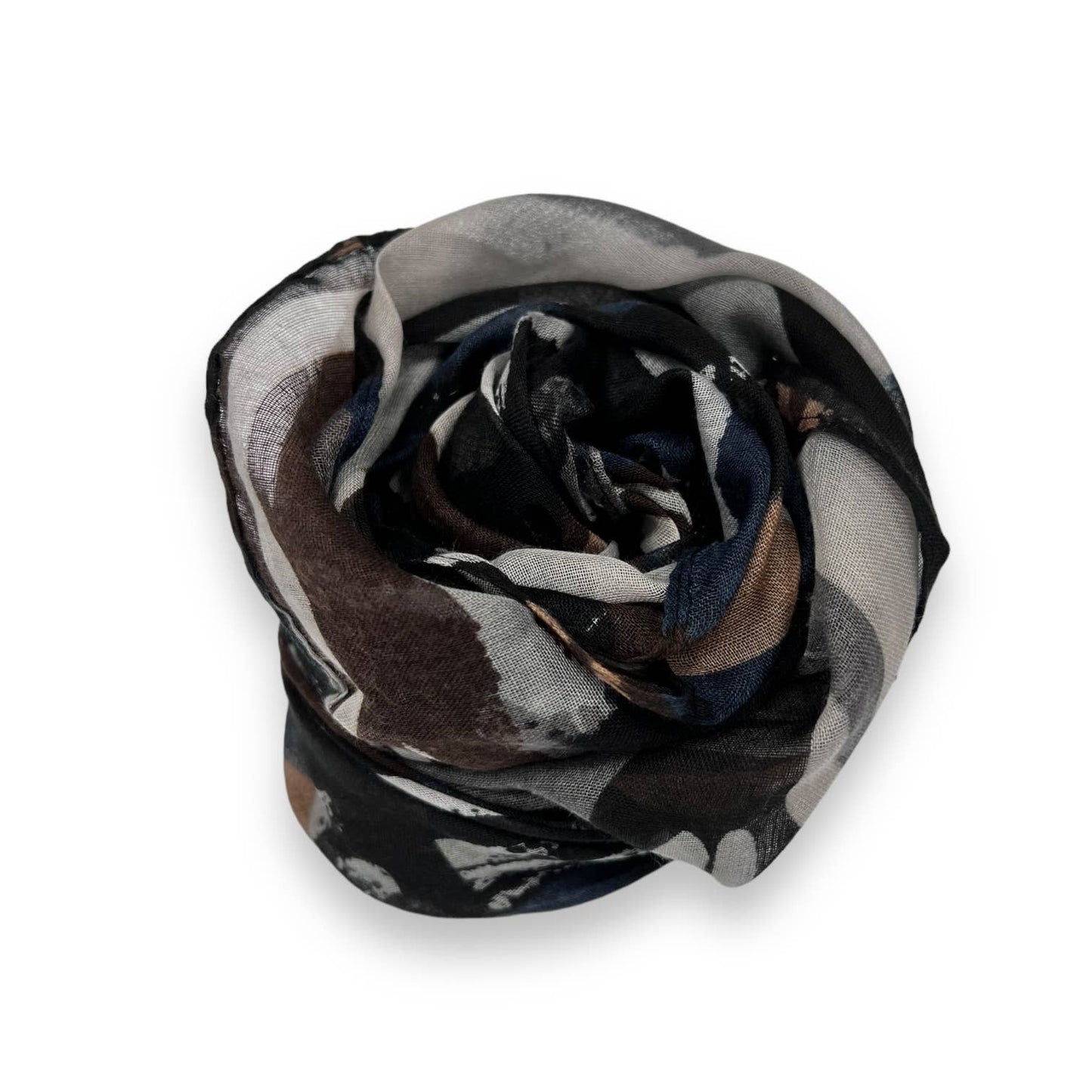 Abstract brush painting scarf