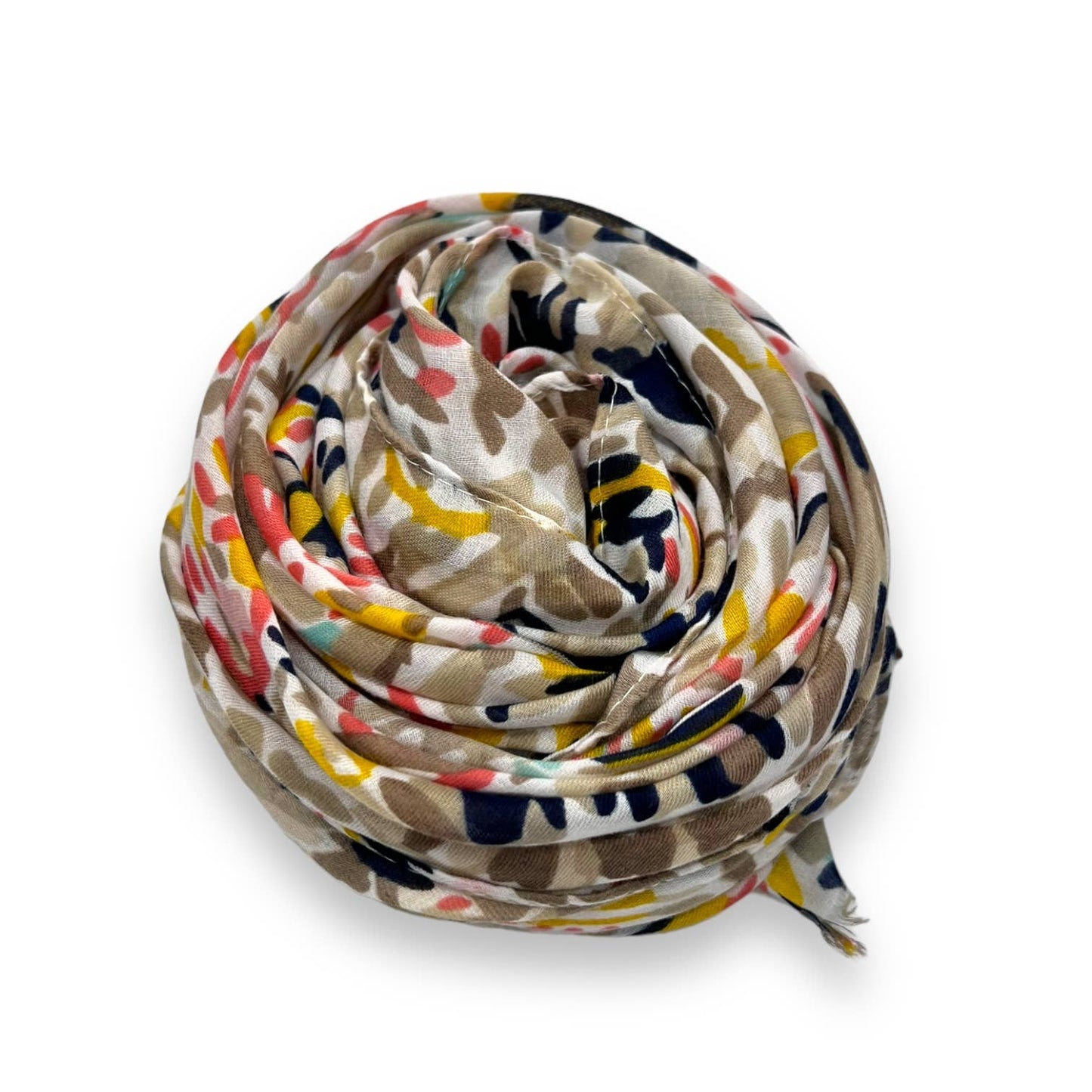 Sunshine printed scarf finished with fringes