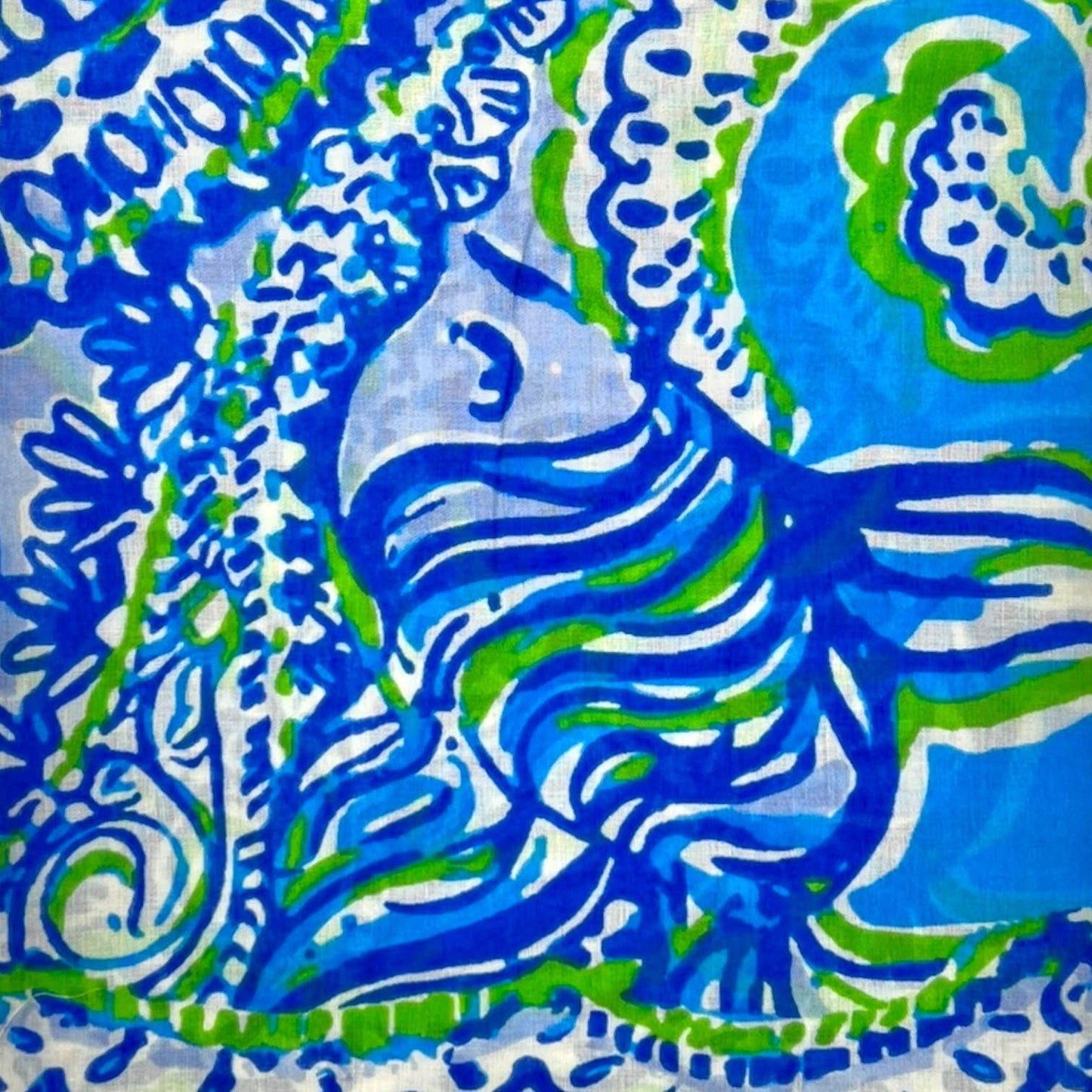 Paisley lace print scarf finished with fringes