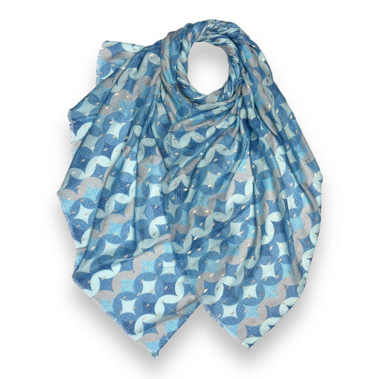 Retro printed style scarf with stars