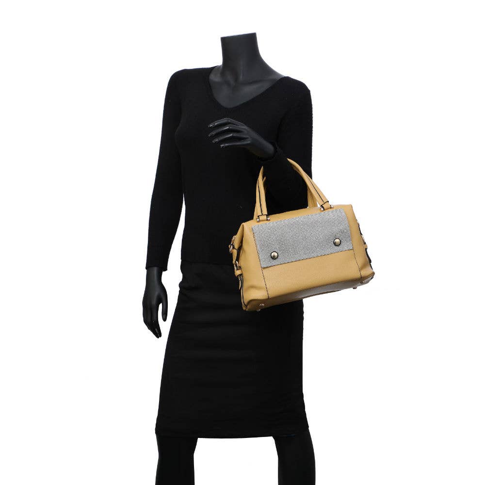 GLM9001 Handbag with diamantes front and top zip closure