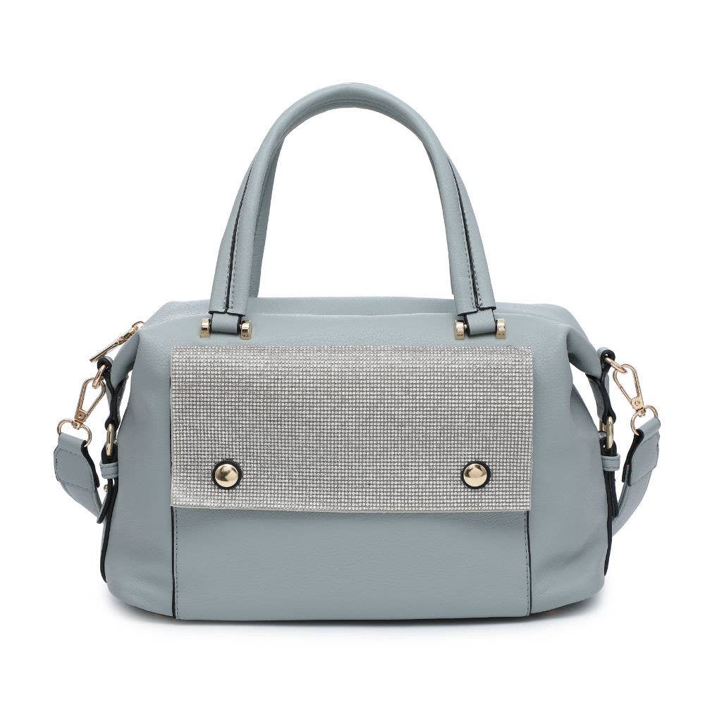 GLM9001 Handbag with diamantes front and top zip closure