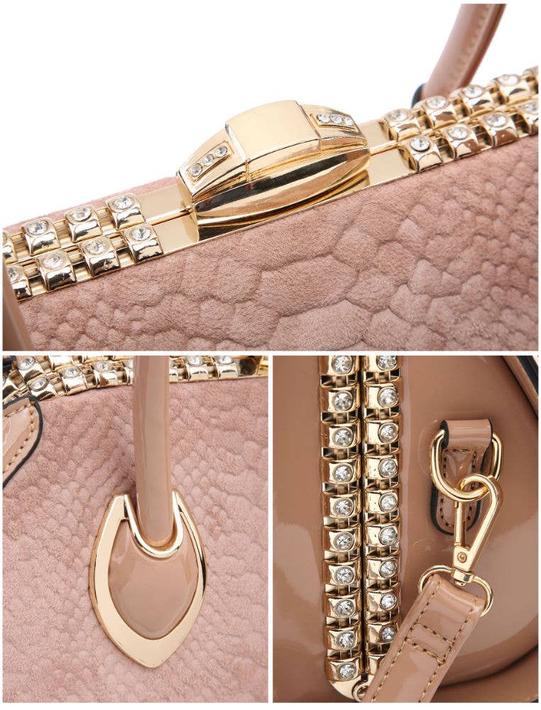 LM053-1 Hard case handbag with snake skin pattern