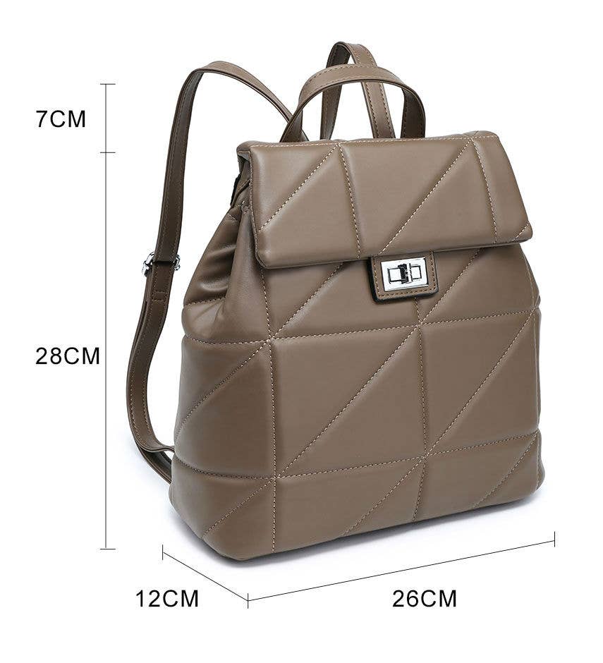SP2288 Backpack with quilted pattern and flap over lid