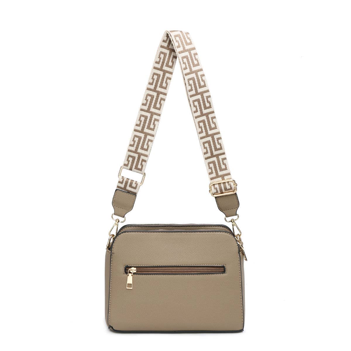 B23005 Cross Body Handbag with three zip top sections