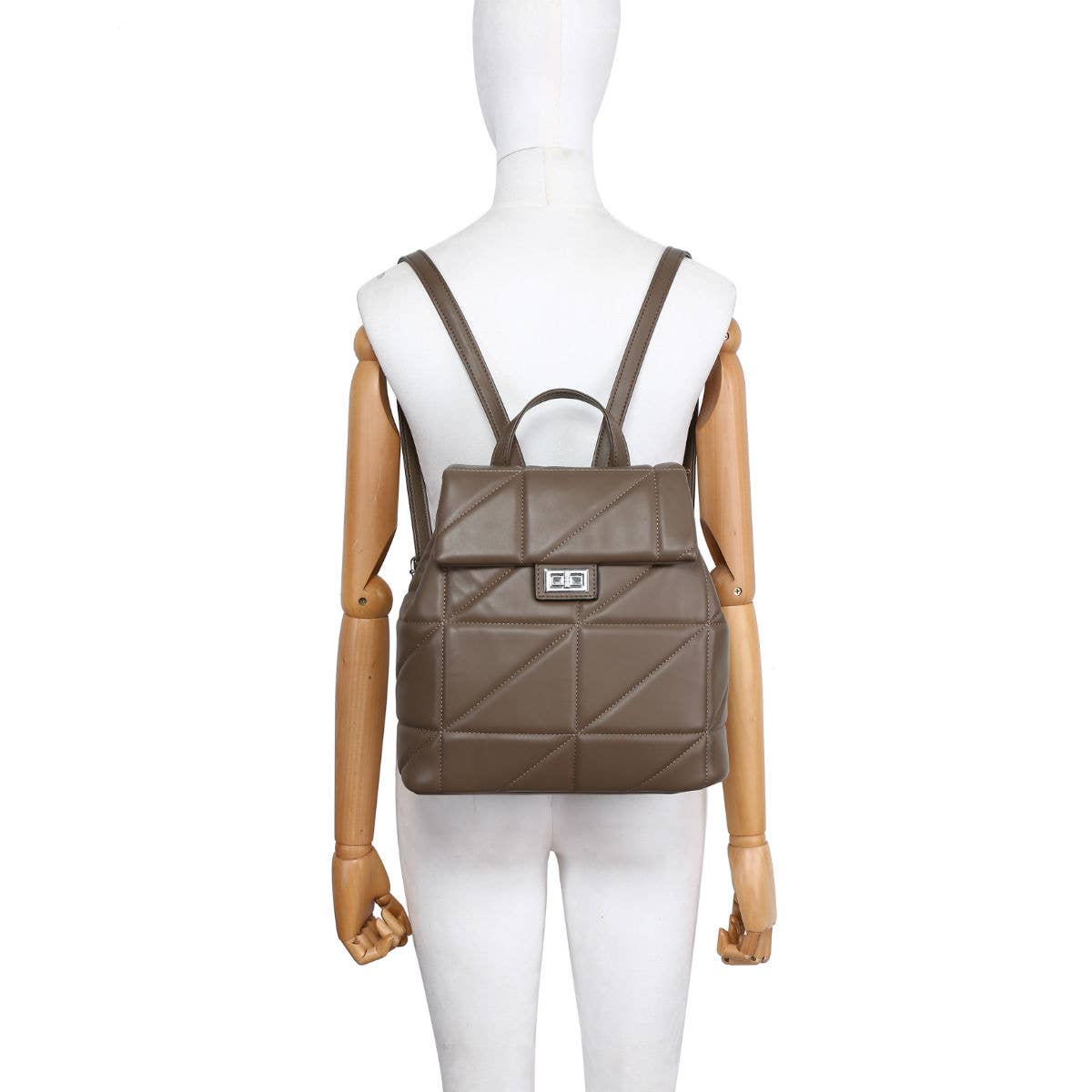 SP2288 Backpack with quilted pattern and flap over lid