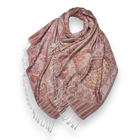 Pashmina jacquard paisley print with tassels