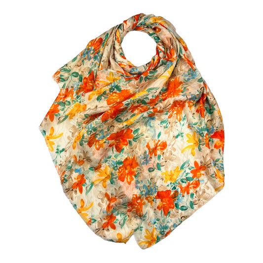 Lily flower print scarf