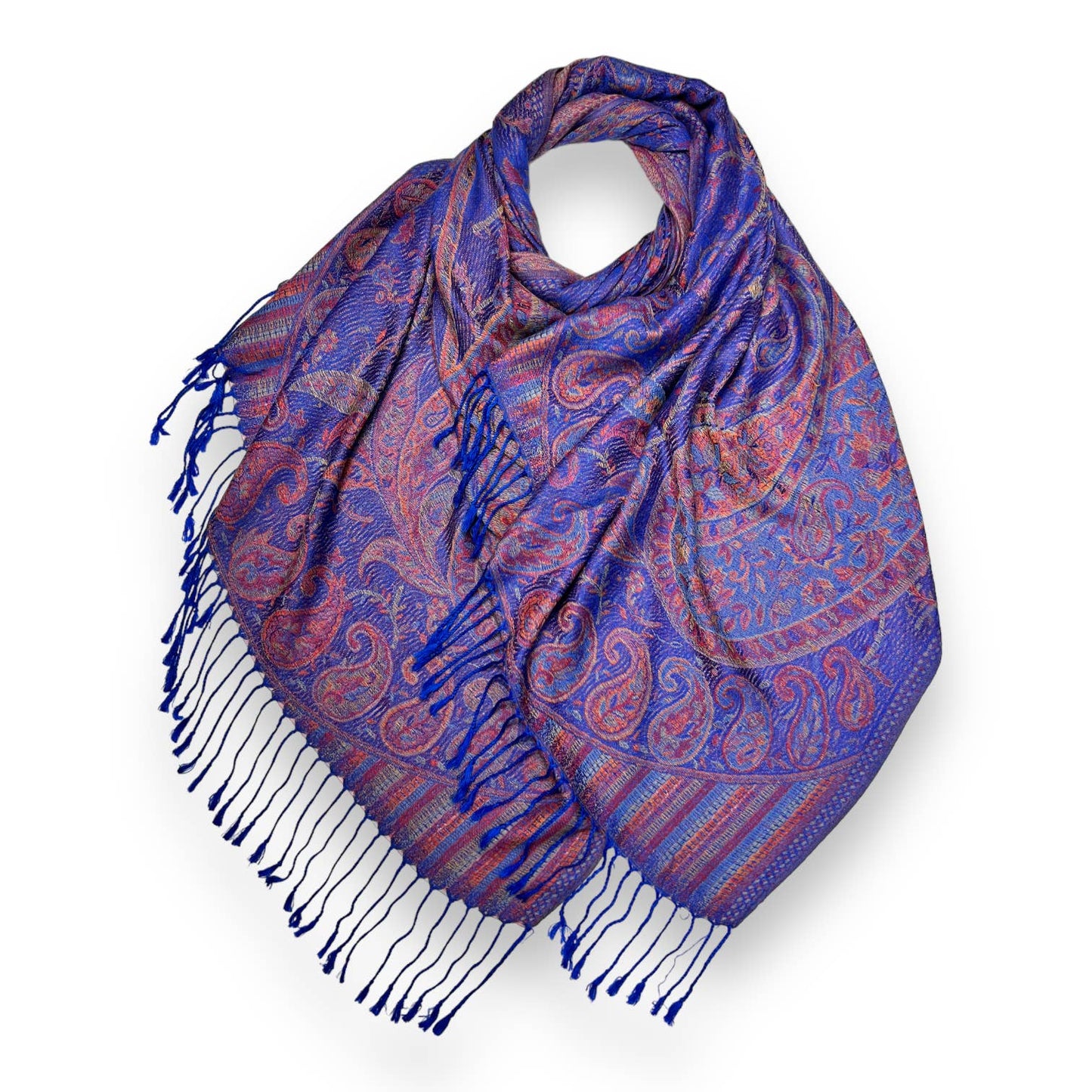 Pashmina jacquard paisley print with tassels