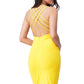 Goddiva Criss Cross Strap Halter Neck Midi Dress