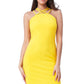 Goddiva Criss Cross Strap Halter Neck Midi Dress