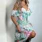 FLORAL FRILL WRAP ASYMMETRIC DRESS-SAGE