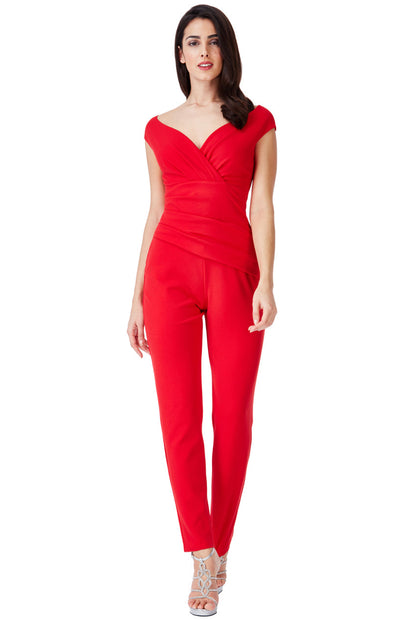 Bardot Pleated Jumpsuit City Goddess