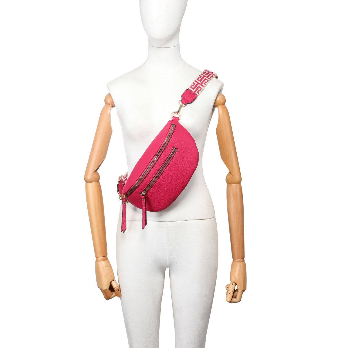 B23003 Canvas Strap Sling Chest Bag with zip top sections