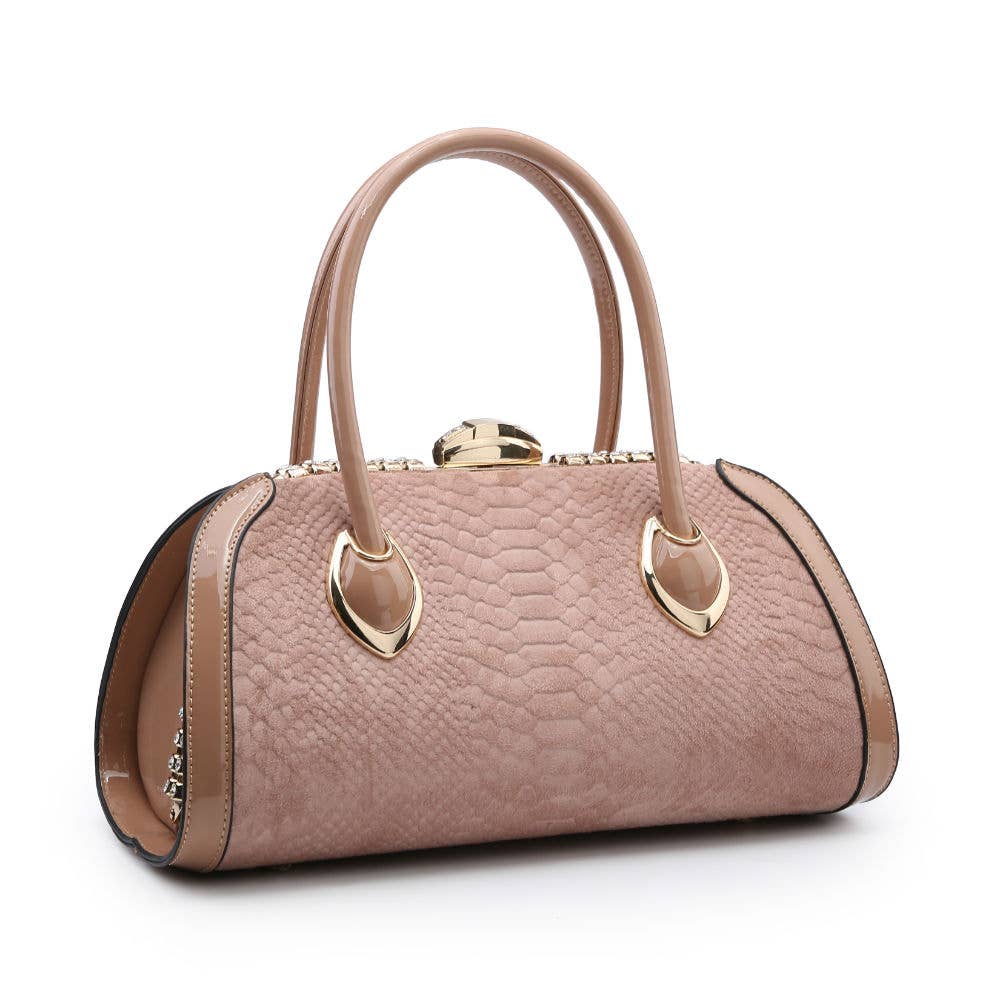 LM053-1 Hard case handbag with snake skin pattern