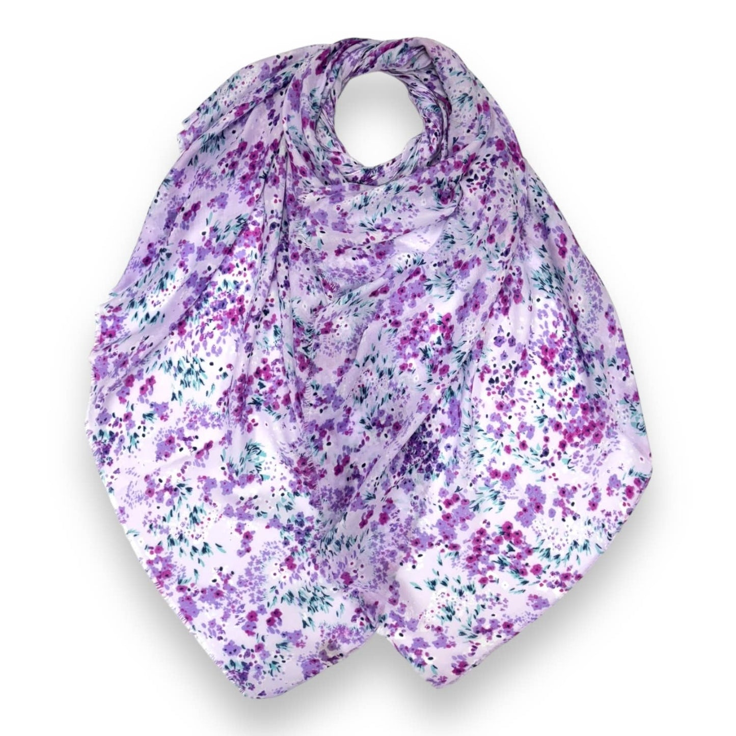 Summer colour Mimosa flower prints on medium weight scarf