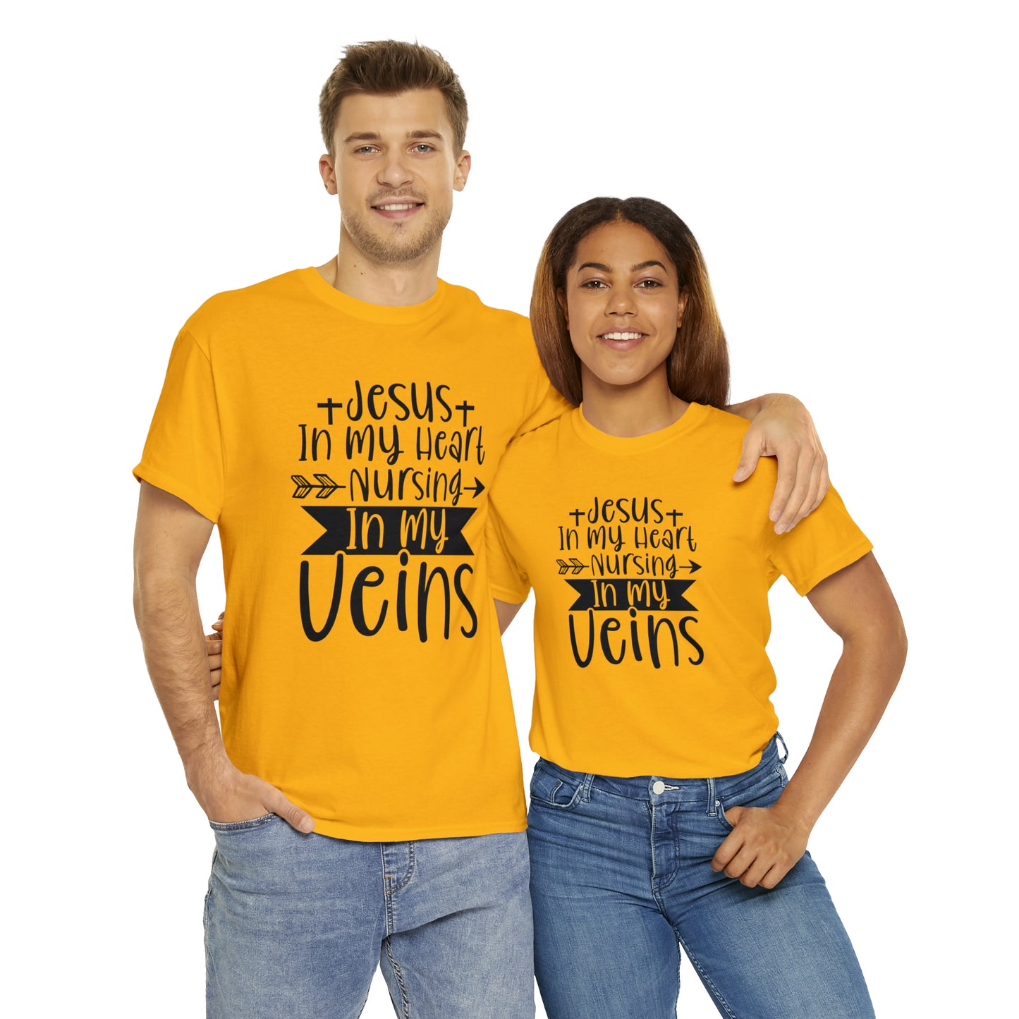 Jesus In My Heart Nursing In My Vein Unisex Tee