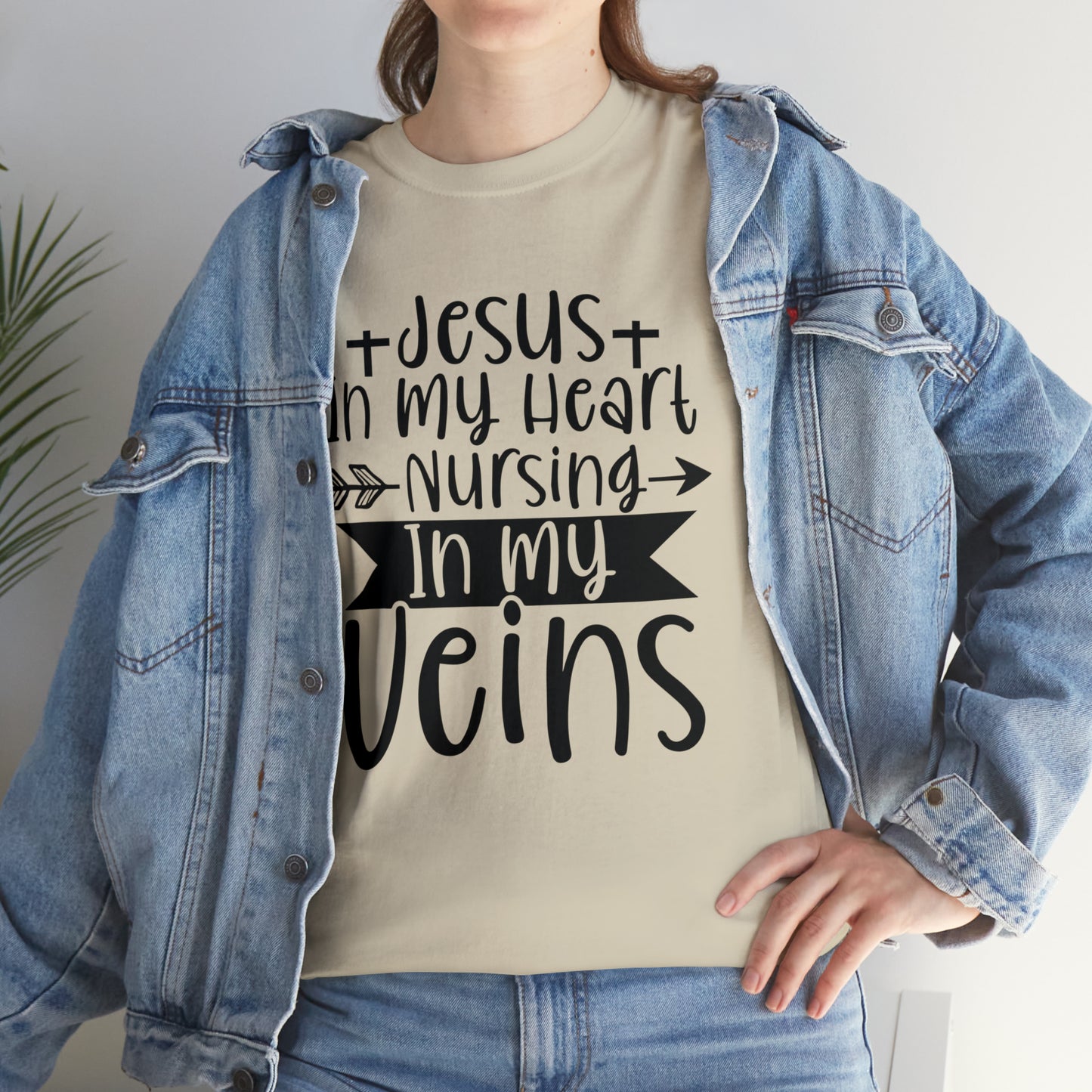 Jesus In My Heart Nursing In My Vein Unisex Tee