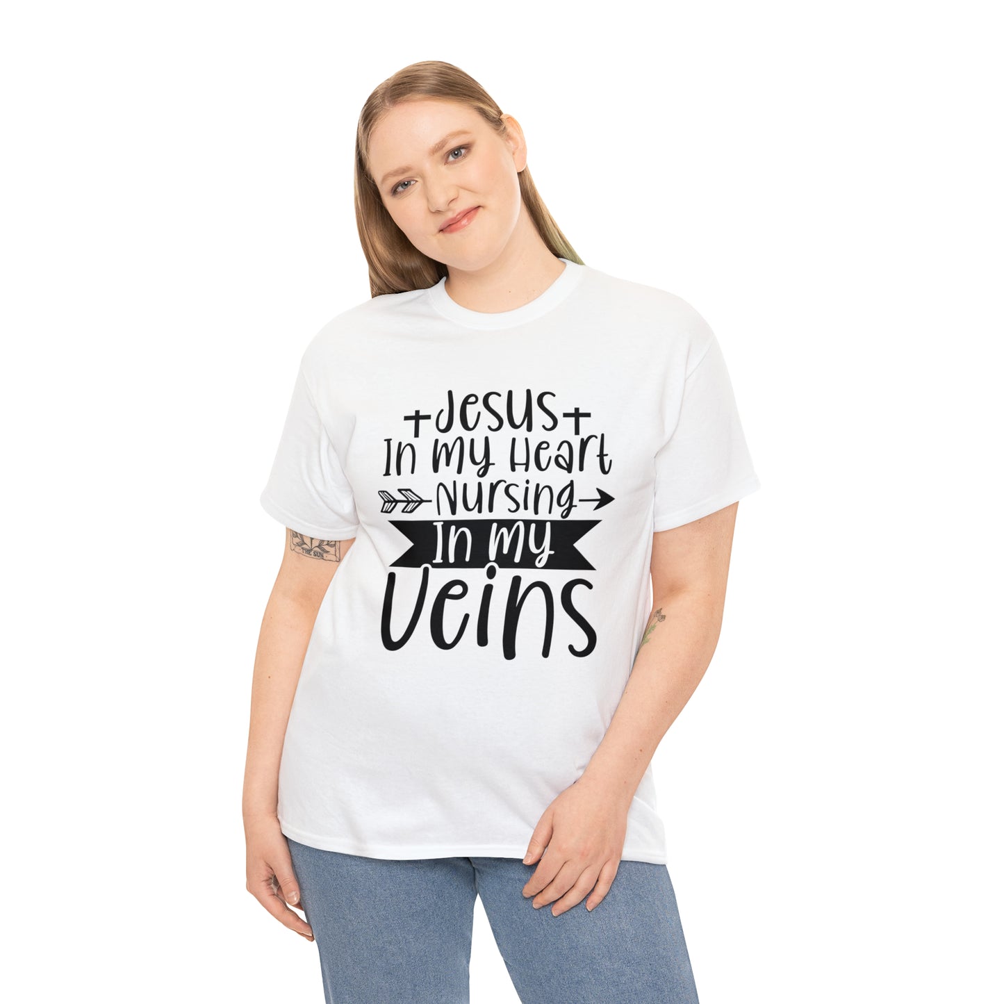 Jesus In My Heart Nursing In My Vein Unisex Tee