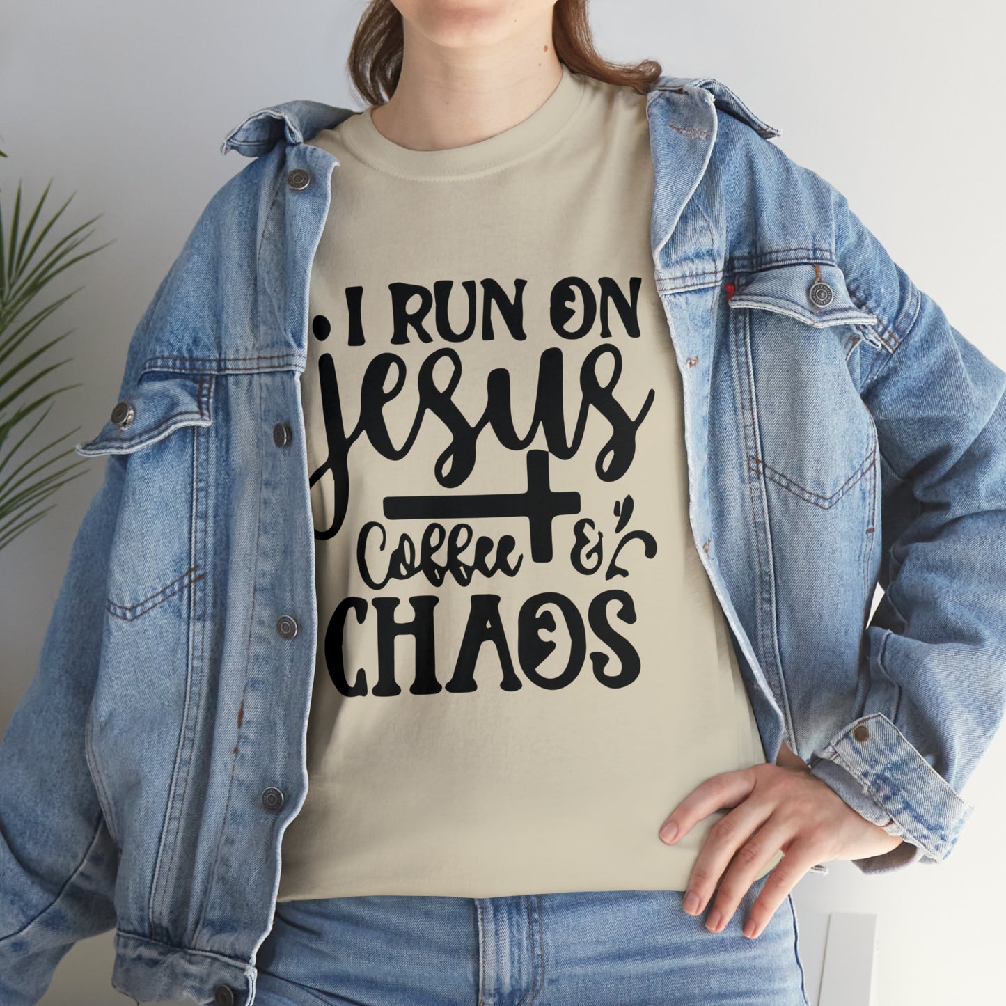 I Run On Jesus Coffee Chaos  Unisex Tee