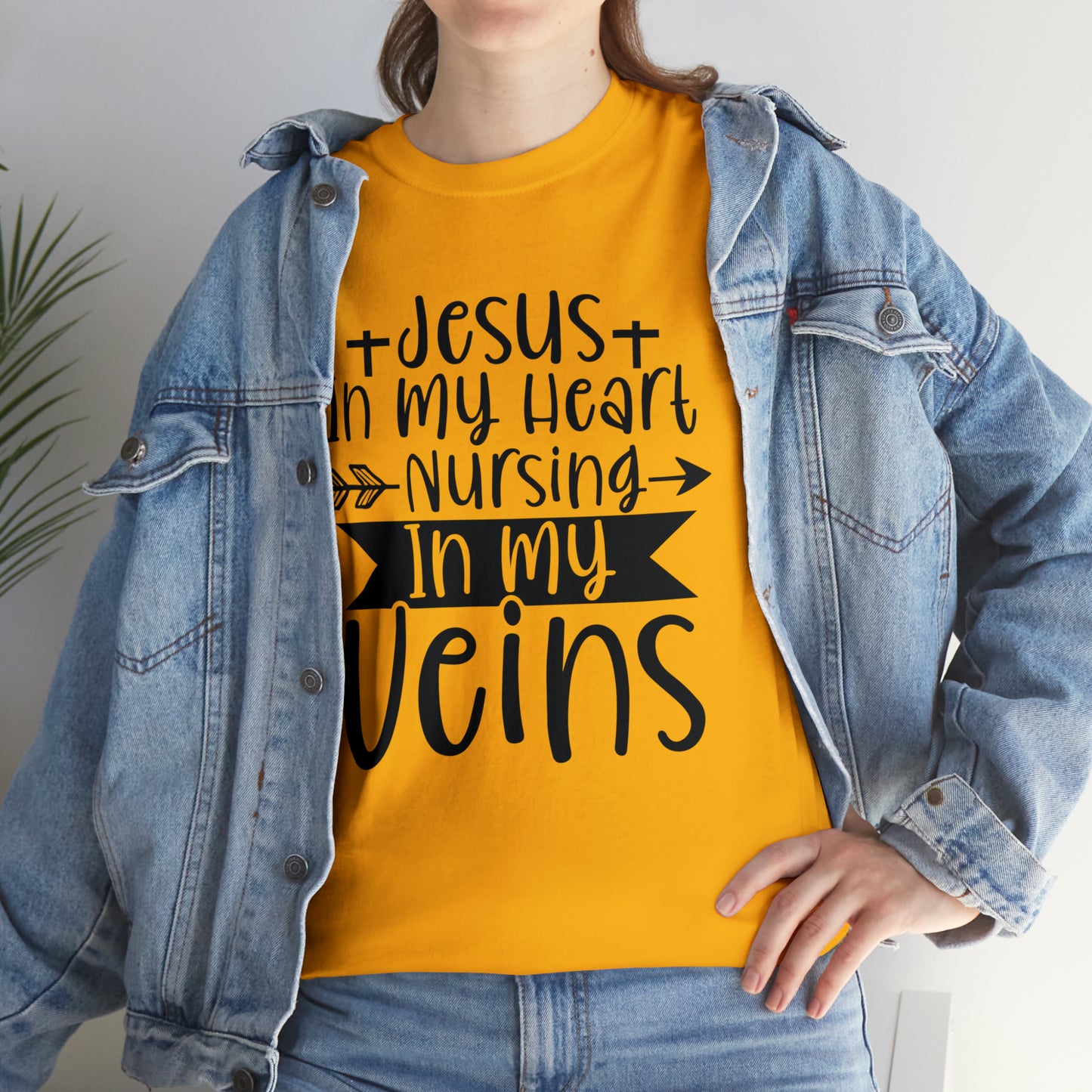 Jesus In My Heart Nursing In My Vein Unisex Tee