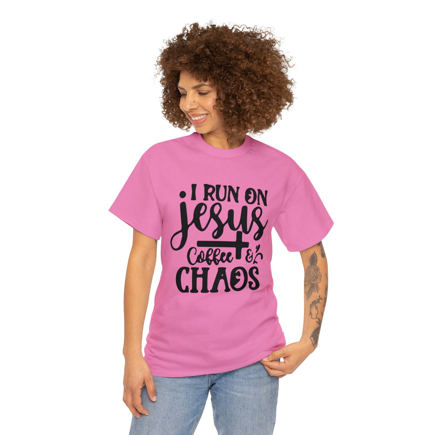 I Run On Jesus Coffee Chaos  Unisex Tee