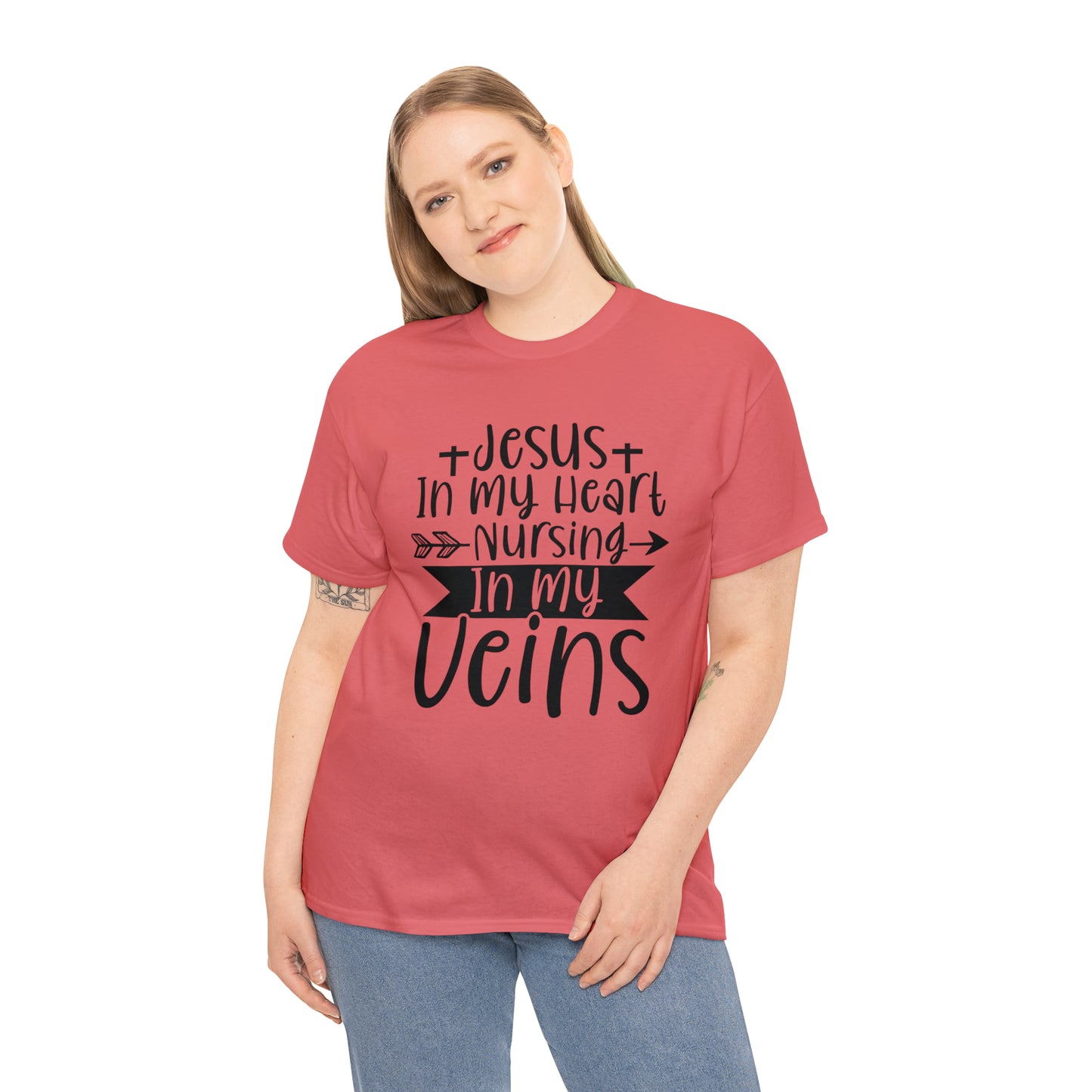 Jesus In My Heart Nursing In My Vein Unisex Tee