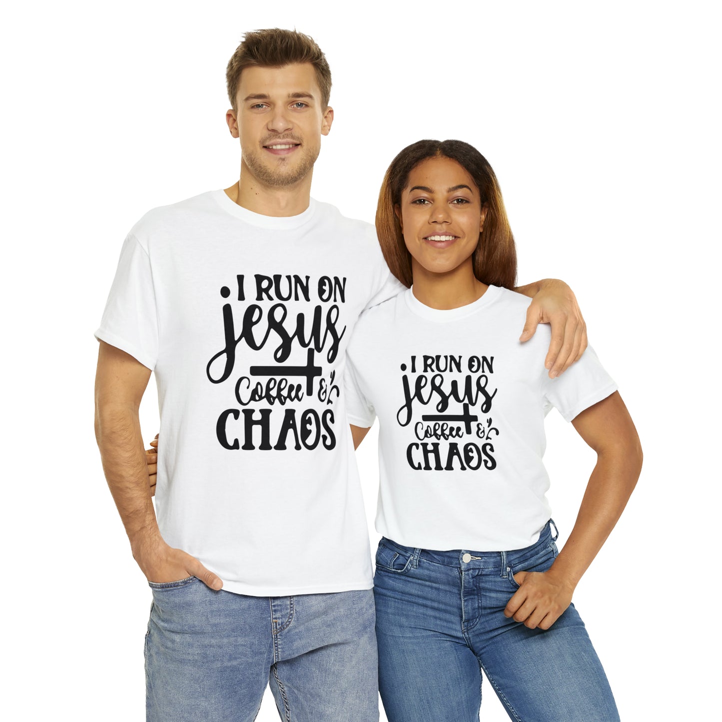 I Run On Jesus Coffee Chaos  Unisex Tee