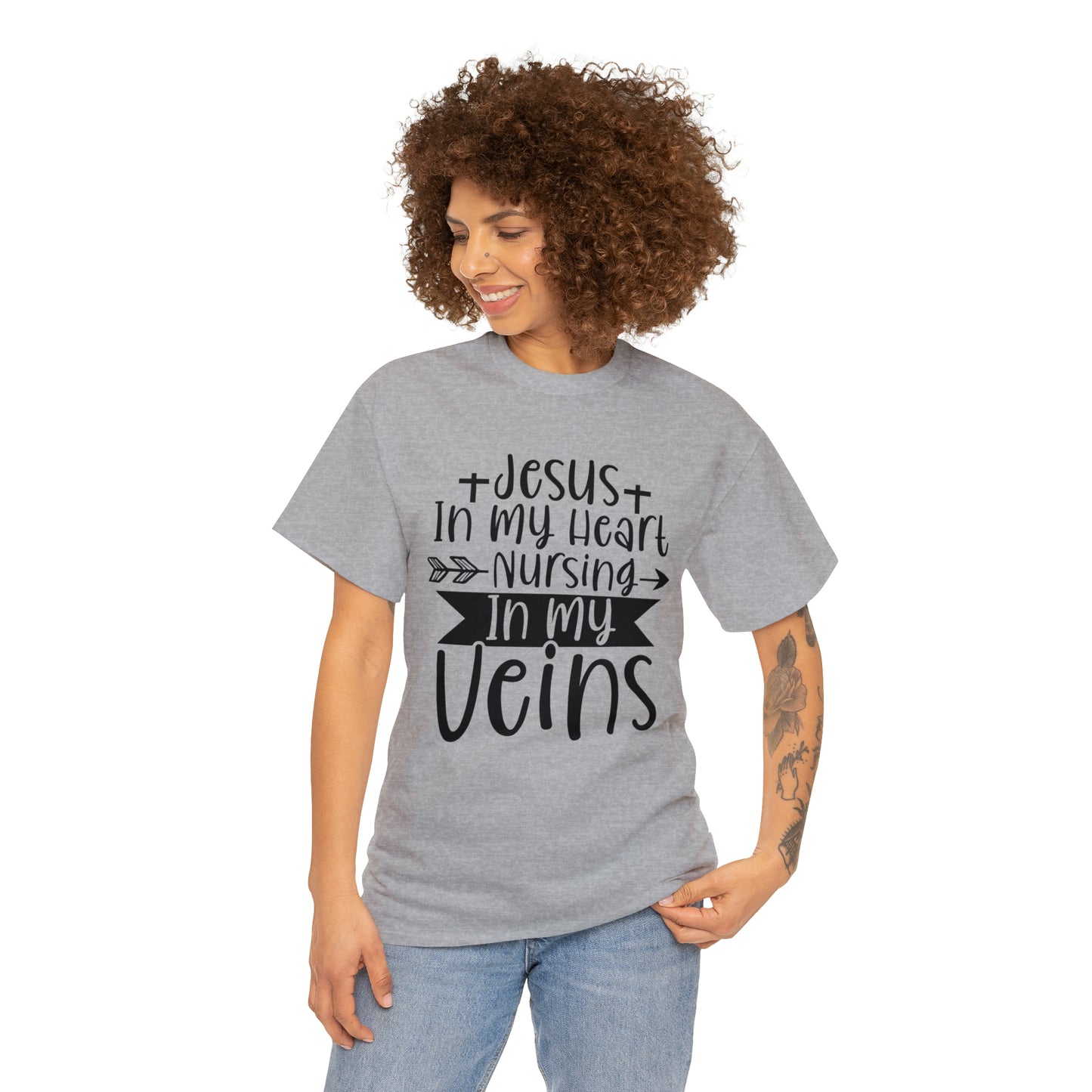 Jesus In My Heart Nursing In My Vein Unisex Tee